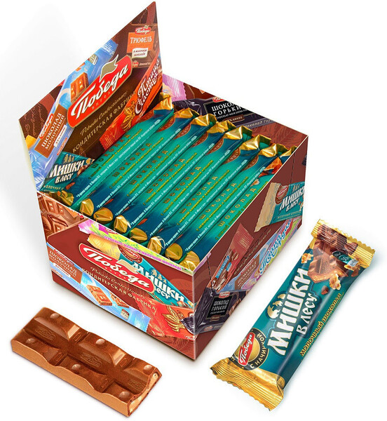 Шоколад «Мишки в лесу» молочный с начинкой и вафельной крошкой , 30 г