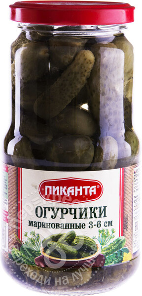 Огурчики Пиканта маринованные 3-6см 520г