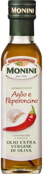 Масло оливковое Monini Extra Virgin нерафинированное с чесноком и перцем, 250 мл