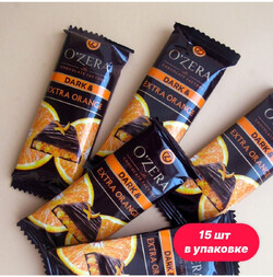 Батончик из горького шоколада с кусочками апельсин O'Zera Dark & Extra Orange, 40 гр.