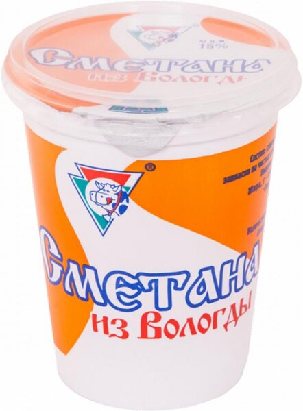 Сметана Вологодская 15% 400г