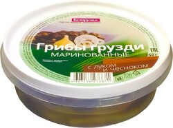 Грузди маринованные БЕЛОРУЧКА с луком и чесноком, 250г Россия, 250 г