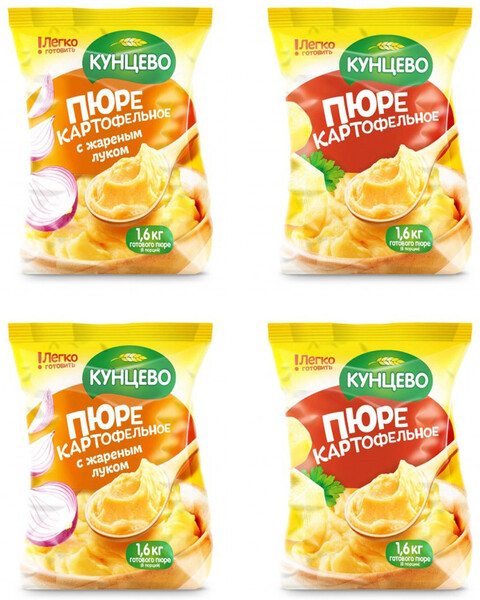 Картофельное пюре (жареный лук, без добавок), 240 г х 4 шт., набор