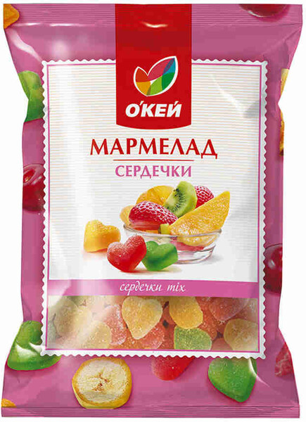 Мармелад ОКЕЙ mix сердечки 300г