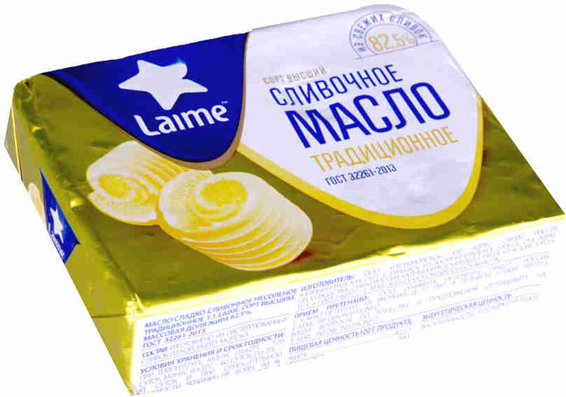 Масло сладко-сливочное Laime Традиционное 82.5% 180г