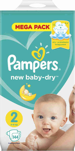 Подгузники Pampers New Baby-Dry 3-6 кг 2 размер 144шт
