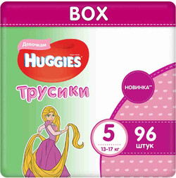 Подгузники-трусики Huggies для девочек 5 (12-17 кг) 96 шт