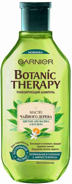 Шампунь для нормальных и склонных к жирности волос GARNIER Botanic Therapy Масло чайного дерева, цветки апельсина и алоэ вера, 400мл Россия, 400 мл
