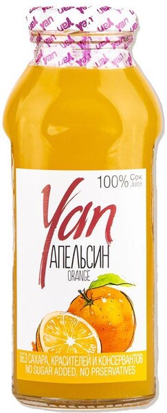 Апельсиновый сок восстановленный YAN, 250 мл.