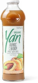 Абрикосово-яблочный сок прямого холодного отжима YAN, 930 мл