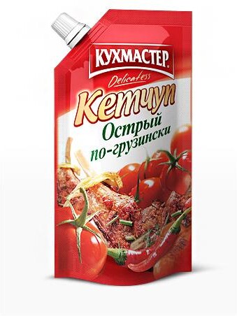 Кетчуп Кухмастер томатный, 350 гр., дой-пак с дозатором