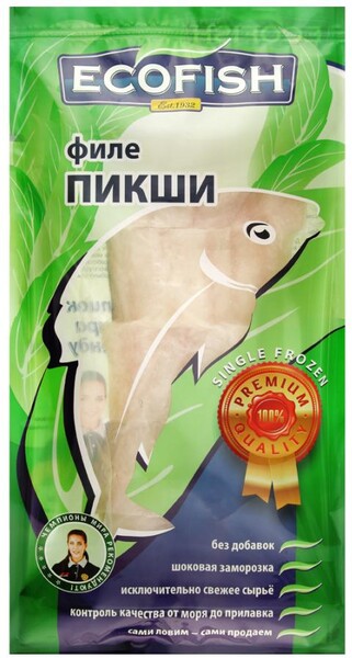 Пикша Ecofish замороженная на коже филе, 400 г