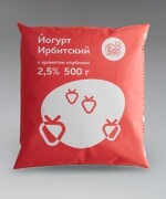 Йогурт ароматизированный клубника 2,5% фин-пак 500гр Ирбитский МЗ БЗМЖ