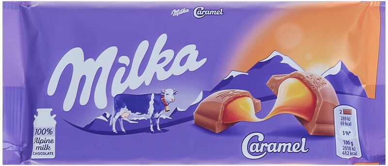 Милка Шоколадная плитка Карамельный крем 100 гр. (Швейцария)