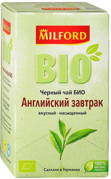Чай Milford Био Английский Завтрак черный 20 пакетиков по 1.75 г