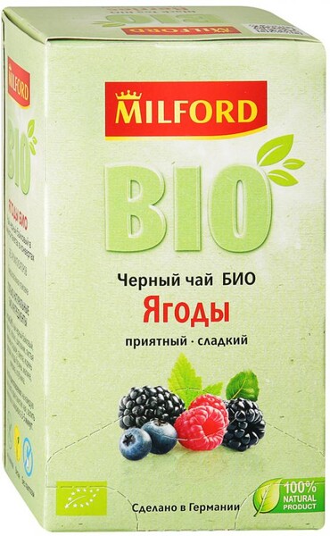 Чай Milford Био Ягоды черный 20 пакетиков по 1.75 г