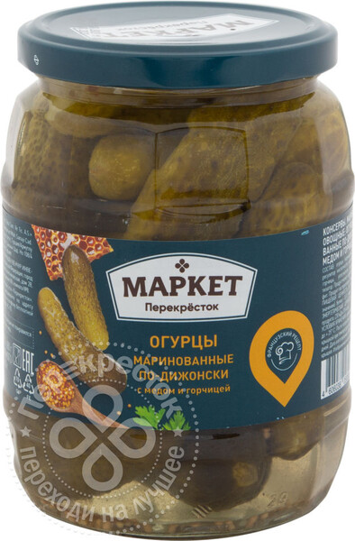 Огурцы Маркет Перекресток Маринованные по-дижонски  680г
