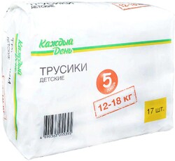 Подгузники-трусики «Каждый день» Junior 5 размер (12-18 кг), 17 шт