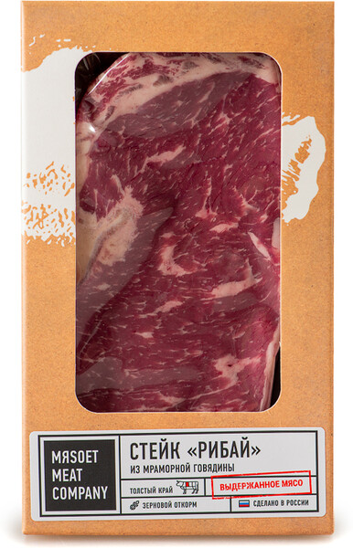 Стейк рибай из мраморной говядины, Мяsoet Meat Company, 390 г, Россия