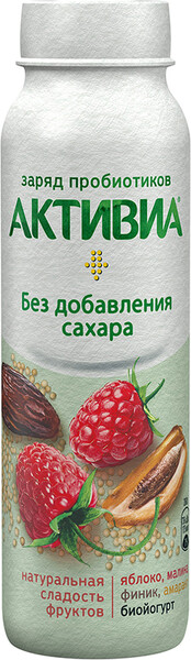 Йогурт питьевой АктиБио Яблоко малина финик 2% 260г