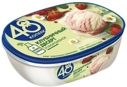 Мороженое 48 Копеек молочное с клубничным десертом взбитым замороженным 800 мл Нестле Россия