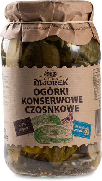 Огурцы Dworek маринованные с чесноком 860г