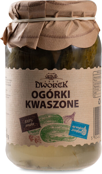 Огурцы Dworek соленые бочковые 850г Польша