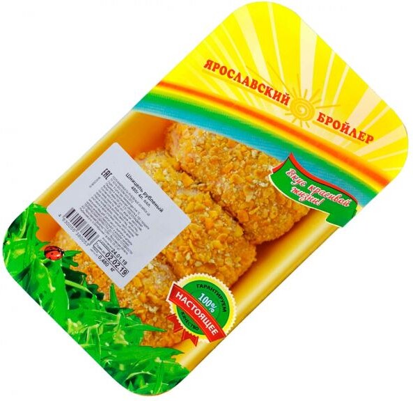 ШНИЦЕЛЬ ЯРБРОЙЛЕР ОХЛ РУБЛЕНЫЙ КУРИНЫЙ 480 Г УПАК ЯРБРОЙЛЕР РОССИЯ