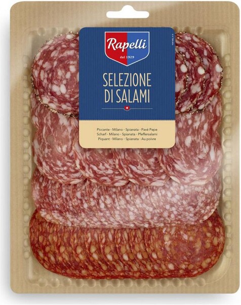 Колбаса сыровяленная Rapelli Салями ассорти нарезка, 125 г
