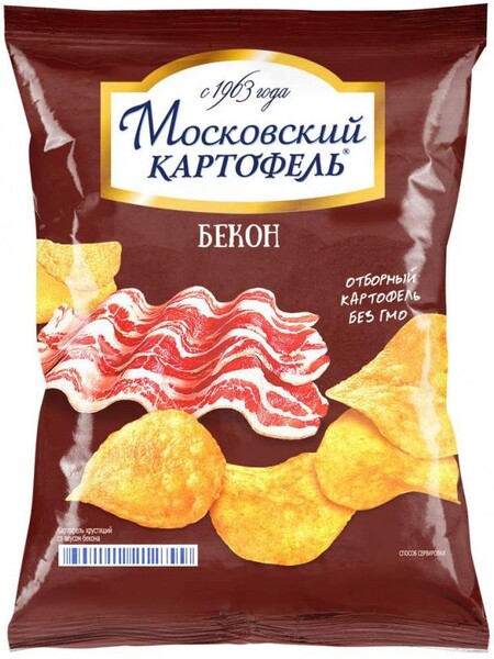 Чипсы Московский Картофель со вкусом бекона, 0.13кг