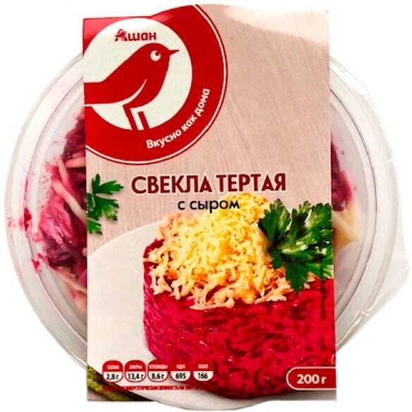 Свекла тертая Auchan Красная Птица с сыром, 200 г
