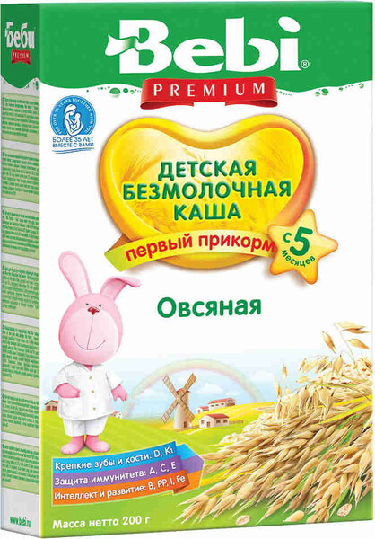 Каша Bebi Premium без молока овсяная с 5 мес. 200г