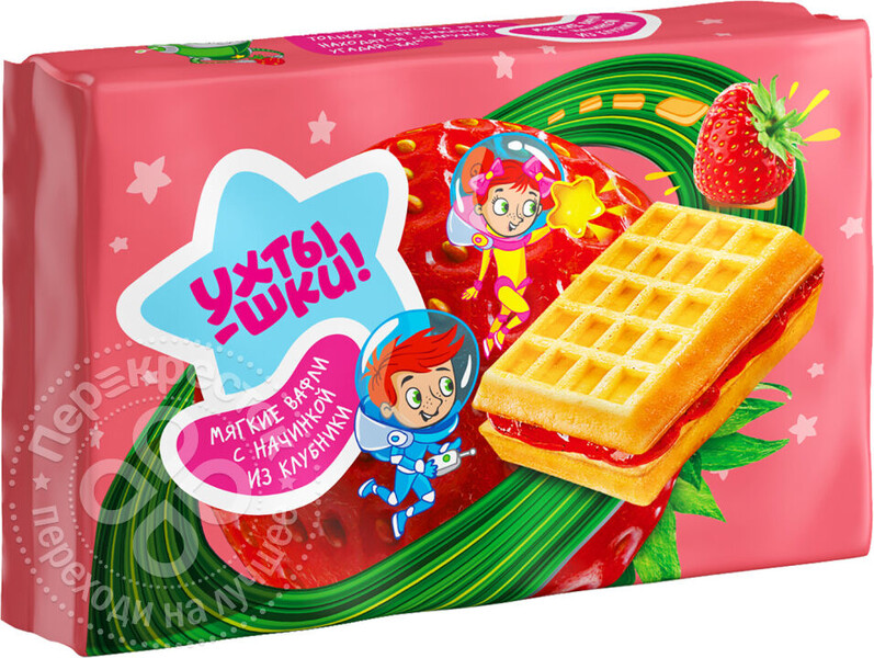 Вафли Ухтышки с клубникой 50г