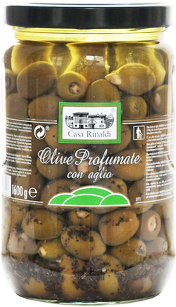 Оливки CASA RINALDI ароматные фаршированные чесноком  1,6кг