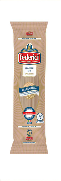 Макаронные изделия Federici Spaghetti (Cпагетти) без глютена из бур. риса с амар. и киноа № 3, 250г